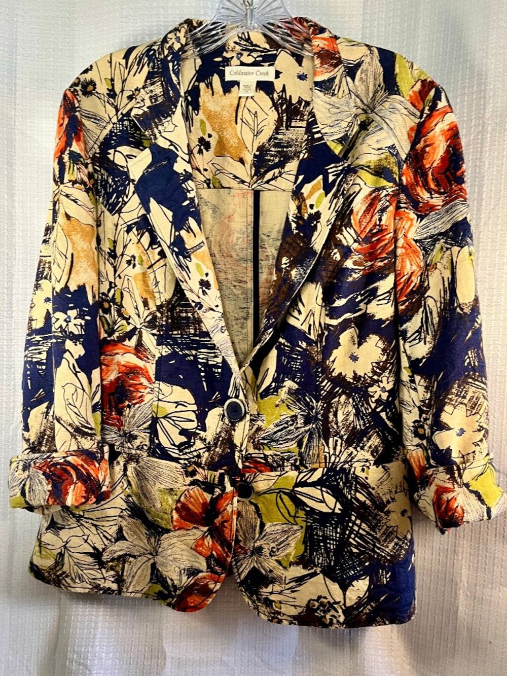 Coldwater Creek Vibrant Multicolor Blazer size 14